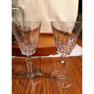Vintage Cut Crystal Cordial Glasses Set of 2